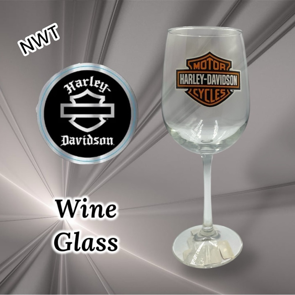 Harley-Davidson Core Bar & Shield Logo Wine Glass 19 oz. HDX-98708 NWT(only one)